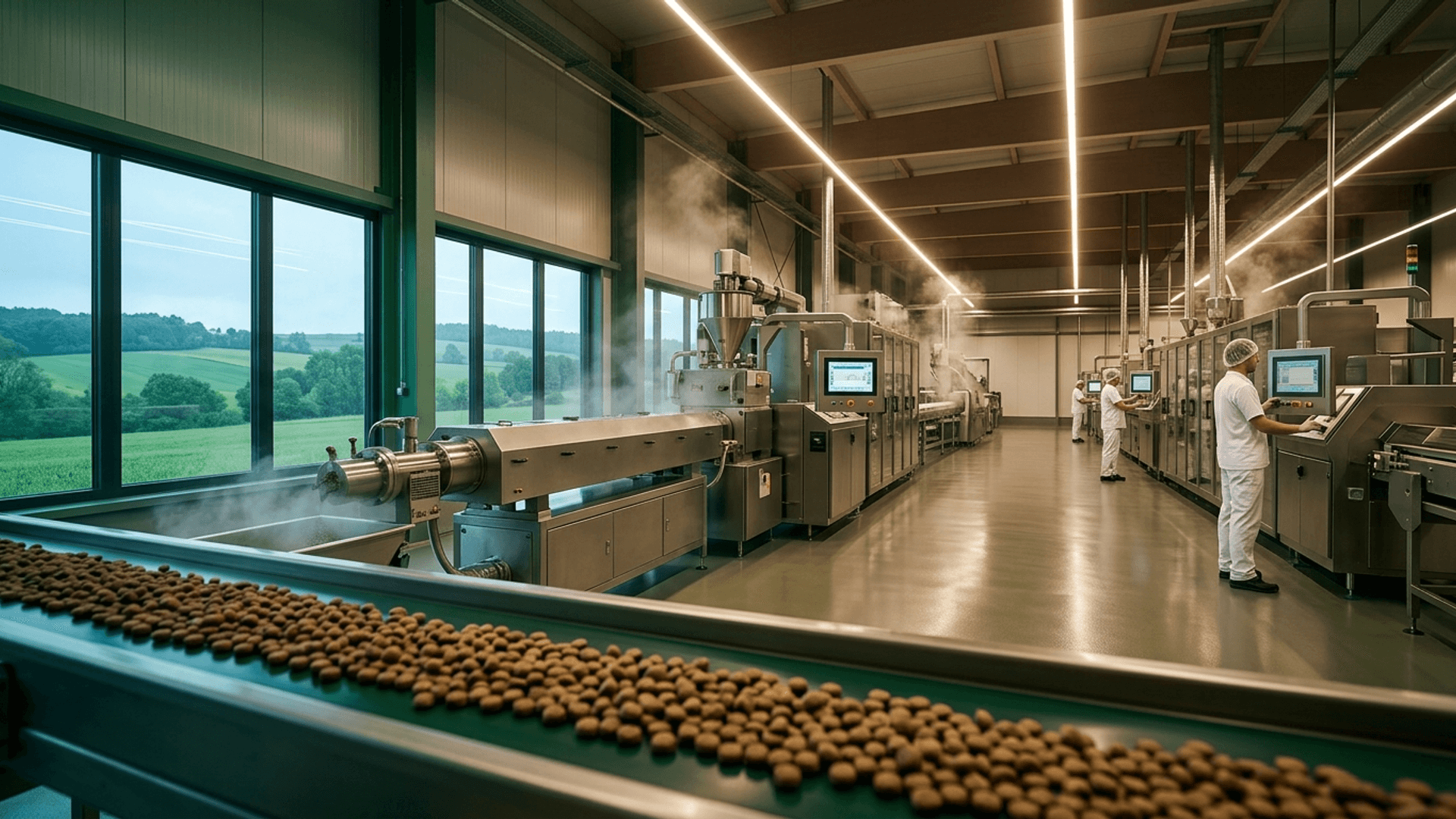 Modern pet food production facility